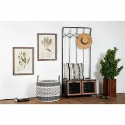 Hot Sale 👏 Grayson Lane 71-in x 31-in Black 10-Hook 🧥 Coat Stand with Bench 🔥 -GRAYSON LANE Sales 2022 330858468 AlternateImage1 l