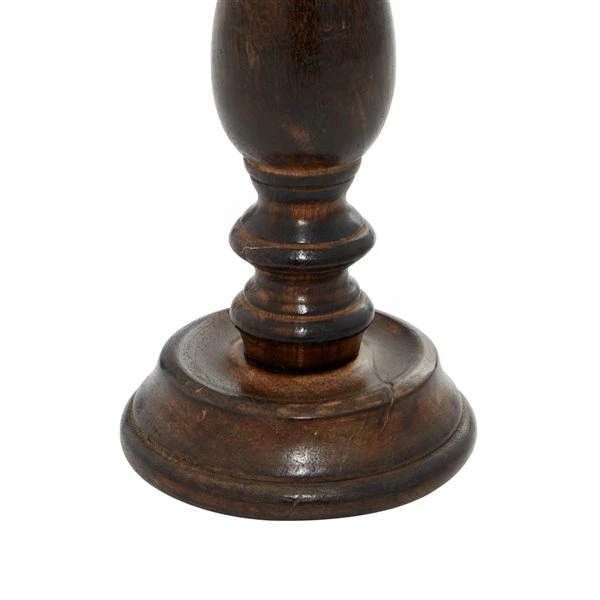 Outlet β Grayson Lane 3-Candle Pillar Holder - 9-in, 12-in, 15-in - Dark Brown Mango Wood 𧨠4 Outlet β Grayson Lane 3-Candle Pillar Holder - 9-in, 12-in, 15-in - Dark Brown Mango Wood 𧨠- Image 4