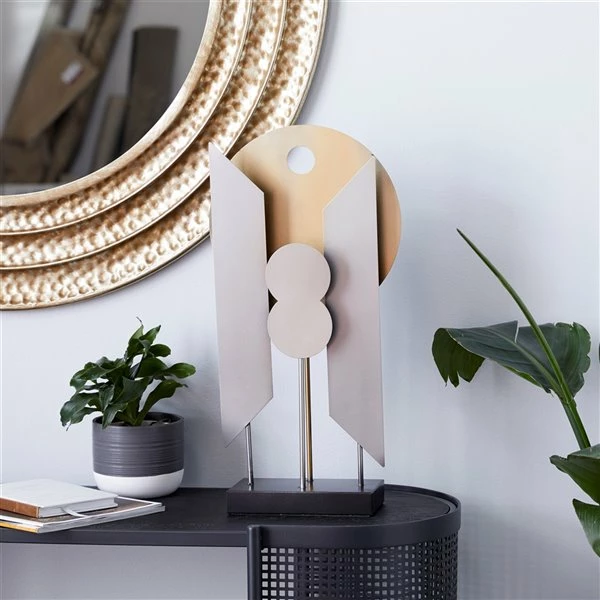 Best Sale 🔥 Grayson Lane Abstract Contemporary Sculpture - Gold Metal - 21-in X 12-in 🎉 2 Best Sale 🔥 Grayson Lane Abstract Contemporary Sculpture - Gold Metal - 21-in X 12-in 🎉 - Image 2