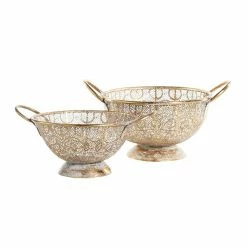 Budget 🥰 Grayson Lane Set of 2 21-in , 19-in Eclectic Decorative Bowl - Gold - Metal ✔️ -GRAYSON LANE Sales 2022 330858490 AlternateImage4 l