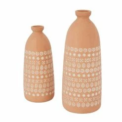Promo 🛒 Grayson Lane Set of 2 15-in x 5-in Rustic Vases - Pink Stoneware 🤩 -GRAYSON LANE Sales 2022 330858493 AlternateImage4 l