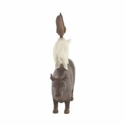 Budget 😀 Grayson Lane Farmhouse Animals Sculpture - Brown Poly Stone - 14-in X 11-in 😉 -GRAYSON LANE Sales 2022 330858495 AlternateImage4 l