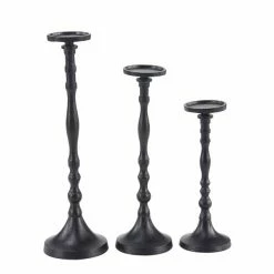 Cheapest 😉 Grayson Lane 3-Candle Pillar Holder - 12-in, 15-in, 18-in - Black Metal ⭐ -GRAYSON LANE Sales 2022 330858504 AlternateImage5 l