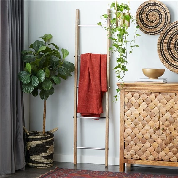 Hot Sale 🤩 Grayson Lane Contemporary Ladder - Brown Stainless Steel - 72-in X 17-in x 2-in C 🤩 2 Hot Sale 🤩 Grayson Lane Contemporary Ladder - Brown Stainless Steel - 72-in X 17-in x 2-in C 🤩 - Image 2