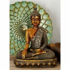 Buy 🧨 Grayson Lane Bohemian Buddha Sculpture - Brown Poly Stone - 15-in X 12-in ✨ -GRAYSON LANE Sales 2022 330858528 AlternateImage1 l