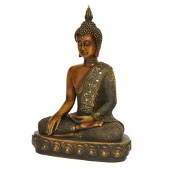 Buy 🧨 Grayson Lane Bohemian Buddha Sculpture - Brown Poly Stone - 15-in X 12-in ✨ -GRAYSON LANE Sales 2022 330858528 AlternateImage3 l