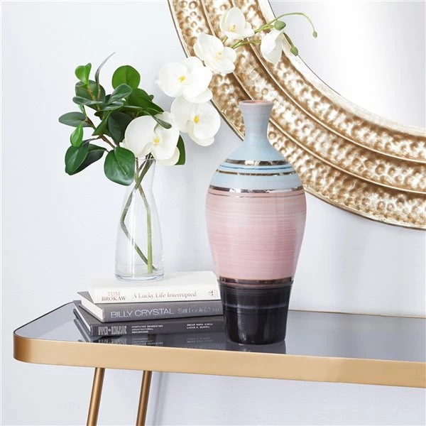 Hot Sale 🎁 Grayson Lane Contemporary Vase - Pink Ceramic - 15-in X 6-in x 6-in ⭐ 2 Hot Sale 🎁 Grayson Lane Contemporary Vase - Pink Ceramic - 15-in X 6-in x 6-in ⭐ - Image 2