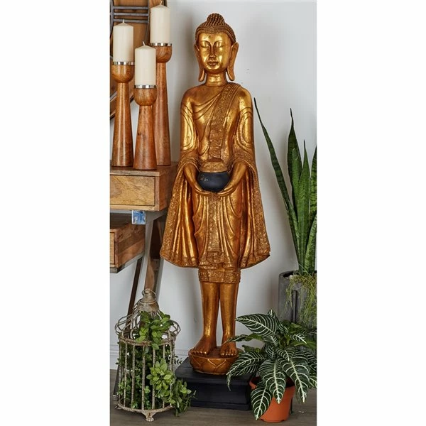 Flash Sale 🔥 Grayson Lane Buddha Eclectic Sculpture - Gold Resin - 54-in X 16-in 👏 2 Flash Sale 🔥 Grayson Lane Buddha Eclectic Sculpture - Gold Resin - 54-in X 16-in 👏 - Image 2
