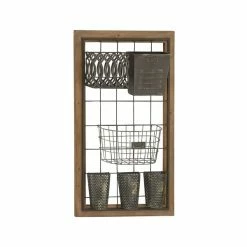 Best Pirce 🔥 Grayson Lane Farmhouse Magazine Rack Holder - Brown Metal - 32-in X 20-in X 4-in 🌟