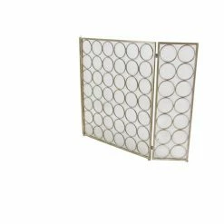 Budget 🎉 Grayson Lane Modern Fireplace Screen Brass Metal - 32-in X 47-in ❤️ -GRAYSON LANE Sales 2022 330858545 AlternateImage5 l