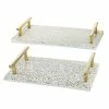 Best deal 🛒 Grayson Lane Set of 2 16-in , 13-in Contemporary Tray - White - Ceramic 👏