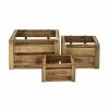 Best deal ⌛ Grayson Lane Set of 3 21-in , 16-in , 13-in Farmhouse Storage Basket - Brown Wood 🧨