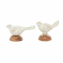 Best reviews of 🎁 Grayson Lane Set of 2 7-in , 5-in - Brown Farmhouse Bird Sculpture - Mango Wood 🔔 -GRAYSON LANE Sales 2022 330858552 AlternateImage3 l