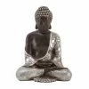 Buy 🌟 Grayson Lane Bohemian - Silver Poly Stone Buddha Sculpture - 11-in X 9-in ❤️