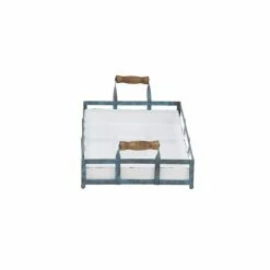 Cheap 😉 Grayson Lane Set of 2 22-in , 19-in Farmhouse Tray- Blue - Metal ⭐ -GRAYSON LANE Sales 2022 330858561 AlternateImage5 l