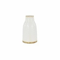 Discount ⌛ Grayson Lane Set of 2 7-in x 12-in Contemporary Vase - White Porcelain 🌟