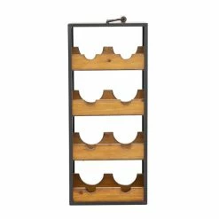 Wholesale ✨ Grayson Lane 8-Bottle Black Wood Industrial Wine Holder Rack ❤️ -GRAYSON LANE Sales 2022 330858579 AlternateImage4 l