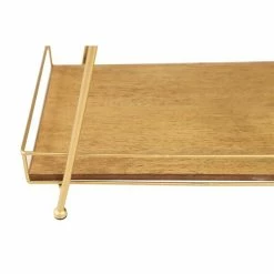 Brand new 😀 Grayson Lane Natural 2 Tier Tray Stand - Brown Wood and Iron- 22-in X 14-in 💯 -GRAYSON LANE Sales 2022 330858590 AlternateImage2 l