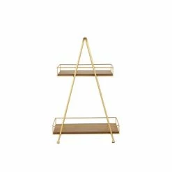 Brand new 😀 Grayson Lane Natural 2 Tier Tray Stand - Brown Wood and Iron- 22-in X 14-in 💯 -GRAYSON LANE Sales 2022 330858590 AlternateImage5 l