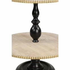 New 🧨 Grayson Lane Rustic 2 Tier Tray Stand - Black Wood and Iron- 26-in X 16-in 🎉 -GRAYSON LANE Sales 2022 330858594 AlternateImage2 l