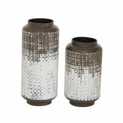 Discount 🥰 Grayson Lane Set of 2 6-in x 11-in Boho Style Vase - Black - Metal 🧨 -GRAYSON LANE Sales 2022 330858596 AlternateImage4 l