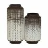 Discount 🥰 Grayson Lane Set of 2 6-in x 11-in Boho Style Vase - Black - Metal 🧨