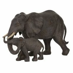 Buy ✨ Grayson Lane Eclectic Elephant Sculpture - Dark Brown Resin - 9-in X 14-in 🎁