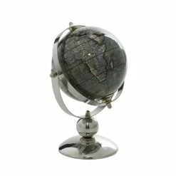 Hot Sale 💯 Grayson Lane Traditional Globe - Silver Stainless Steel - 10-in x 8-in 😍 -GRAYSON LANE Sales 2022 330858602 AlternateImage2 l