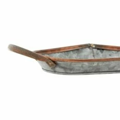 New 💯 Grayson Lane Set of 3 14-in , 22-in , 28-in Farmhouse Tray - Grey - Metal 🥰 -GRAYSON LANE Sales 2022 330858603 AlternateImage2 l