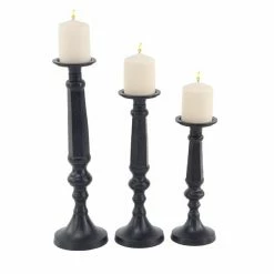 New 🧨 Grayson Lane 3-Candle Metal Pillar Holder - 12-in, 15-in, 18-in 🛒