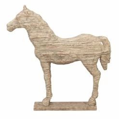 Coupon ✔️ Grayson Lane Horse Vintage Sculpture - Beige Poly Stone - 19-in X 12-in 👍