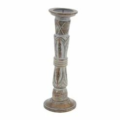 Promo 🥰 Grayson Lane 3-Candle Pillar Holder - 18-in, 15-in, 12-in - Light Brown Mango Wood 🧨 -GRAYSON LANE Sales 2022 330858616 AlternateImage5 l