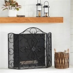 Buy ✨ Grayson Lane Traditional Fireplace Screen - Black Metal - 36-in x 49-in 😉 -GRAYSON LANE Sales 2022 330858628 AlternateImage1 l