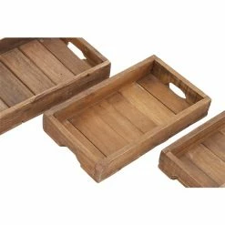 Best deal 🎉 Grayson Lane Set of 3 14-in , 16-in , 18-in Rustic Tray - Brown Wood 🤩 -GRAYSON LANE Sales 2022 330858631 AlternateImage4 l