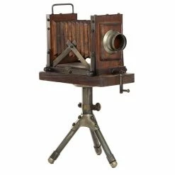 Deals 🌟 Grayson Lane Vintage Camera Sculpture - Brown Wood - 17-in X 11-in 🎁