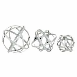 Flash Sale ✔️ Grayson Lane Set of 3 6-in , 8-in , 10-in Silver Modern Orbs Balls Sculpture - Metal 😍