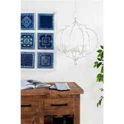 Coupon 😀 Grayson Lane Metal Candlestick - 19-in x 17-in - White Iron - 6-Candle 🔔 -GRAYSON LANE Sales 2022 330858637 AlternateImage2 l