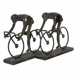 Promo 🔔 Grayson Lane 8-in x 16-in Sculpture Bronze Polystone Cyclists 🎁