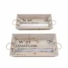 Promo 😍 Grayson Lane Coastal Tray in White Wood - Set of 2 🌟