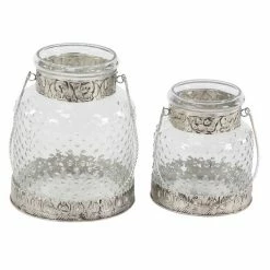 Best reviews of π Grayson Lane 2 Candle Clear Glass Lantern Farmhouse Candle Holder - Set of 2 π