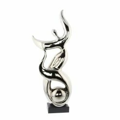 Best deal 🎉 Grayson Lane 25-in x 10-in Modern Sculpture Silver Ceramic Abstract 🌟 -GRAYSON LANE Sales 2022 330858656 AlternateImage3 l