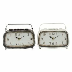 New ⌛ Grayson Lane Brown Analogue Rectangle Tabletop Standard Clock - Set of 2 😉