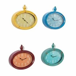 New 😍 Grayson Lane Multiple Colours Analogue Oval Wall Standard Clock - Set of 4 😉 -GRAYSON LANE Sales 2022 330858661 AlternateImage5 l