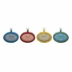 New 😍 Grayson Lane Multiple Colours Analogue Oval Wall Standard Clock - Set of 4 😉