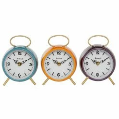 Cheapest 🎁 Grayson Lane Multiple Colours Analogue Round Tabletop Clock - Set of 3 🔥