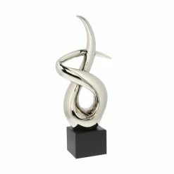 Discount 💯 Grayson Lane 22-in x 10-in Modern Sculpture Silver Ceramic Abstract 🛒 -GRAYSON LANE Sales 2022 330858666 AlternateImage4 l
