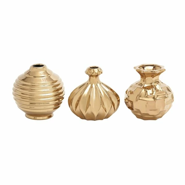 Top 10 ๐ Grayson Lane 6-in x 6-in Glam Vase Gold Stoneware - Set of 3 ๐ 1 Top 10 ๐ Grayson Lane 6-in x 6-in Glam Vase Gold Stoneware - Set of 3 ๐