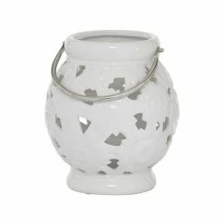 Wholesale 👏 Grayson Lane 1 Candle White Ceramic Lantern Candle Holder 👍 -GRAYSON LANE Sales 2022 330858670 AlternateImage5 l