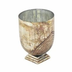 Buy 😀 Grayson Lane 1 Candle Gold Glass Pillar Rustic Candle Holder 🤩 -GRAYSON LANE Sales 2022 330858675 AlternateImage5 l