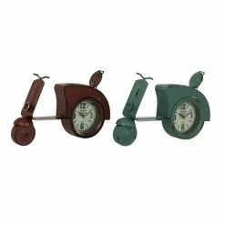 Promo 🥰 Grayson Lane Red and Grey Analogue Tabletop Standard Clock - Set of 2 🔥 -GRAYSON LANE Sales 2022 330858681 AlternateImage5 l